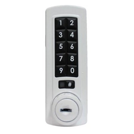 Gemini Electronic Keypad Combination Cabinet Lock White Vertical